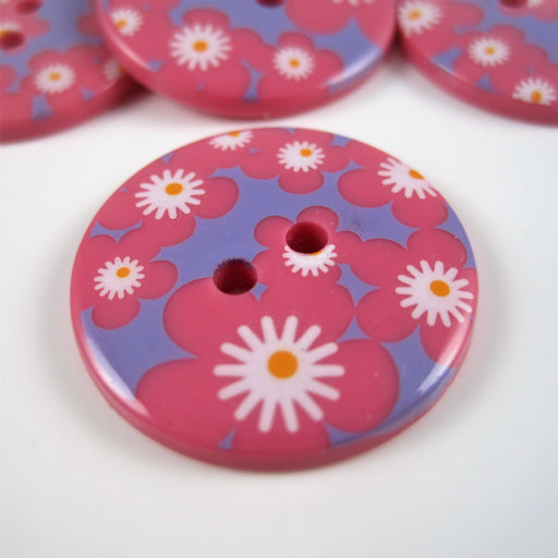 Pink Fashion Button with Geometric Design