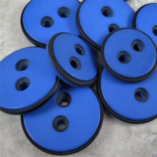 Royal Blue button with black edging