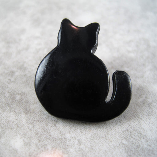 Child's Cat Button Black
