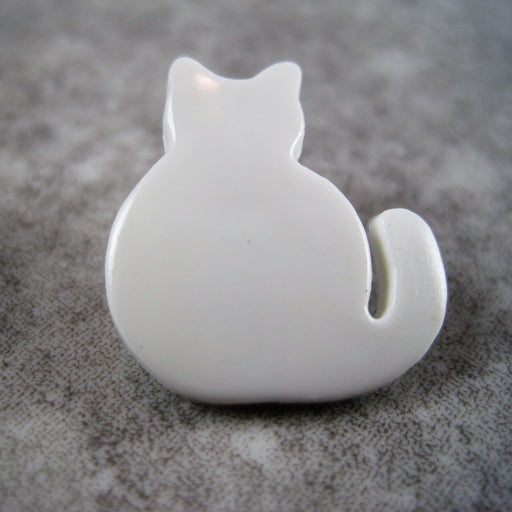 Childs Cat Button White