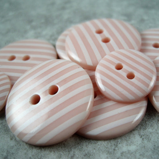Pink Striped  Button