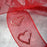 Sheer Red  Ribbon with Heart motif.