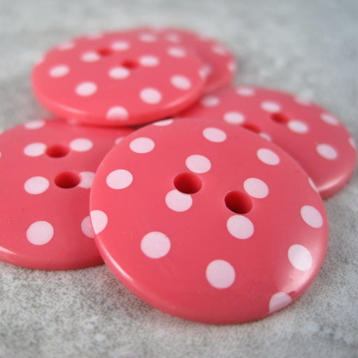 Coral Pink Spotted Button