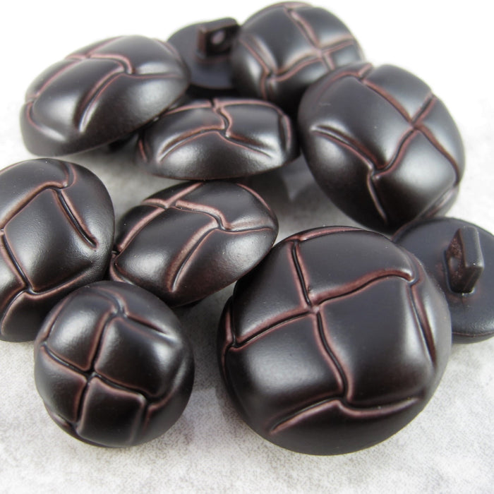Football buttons in dark brown