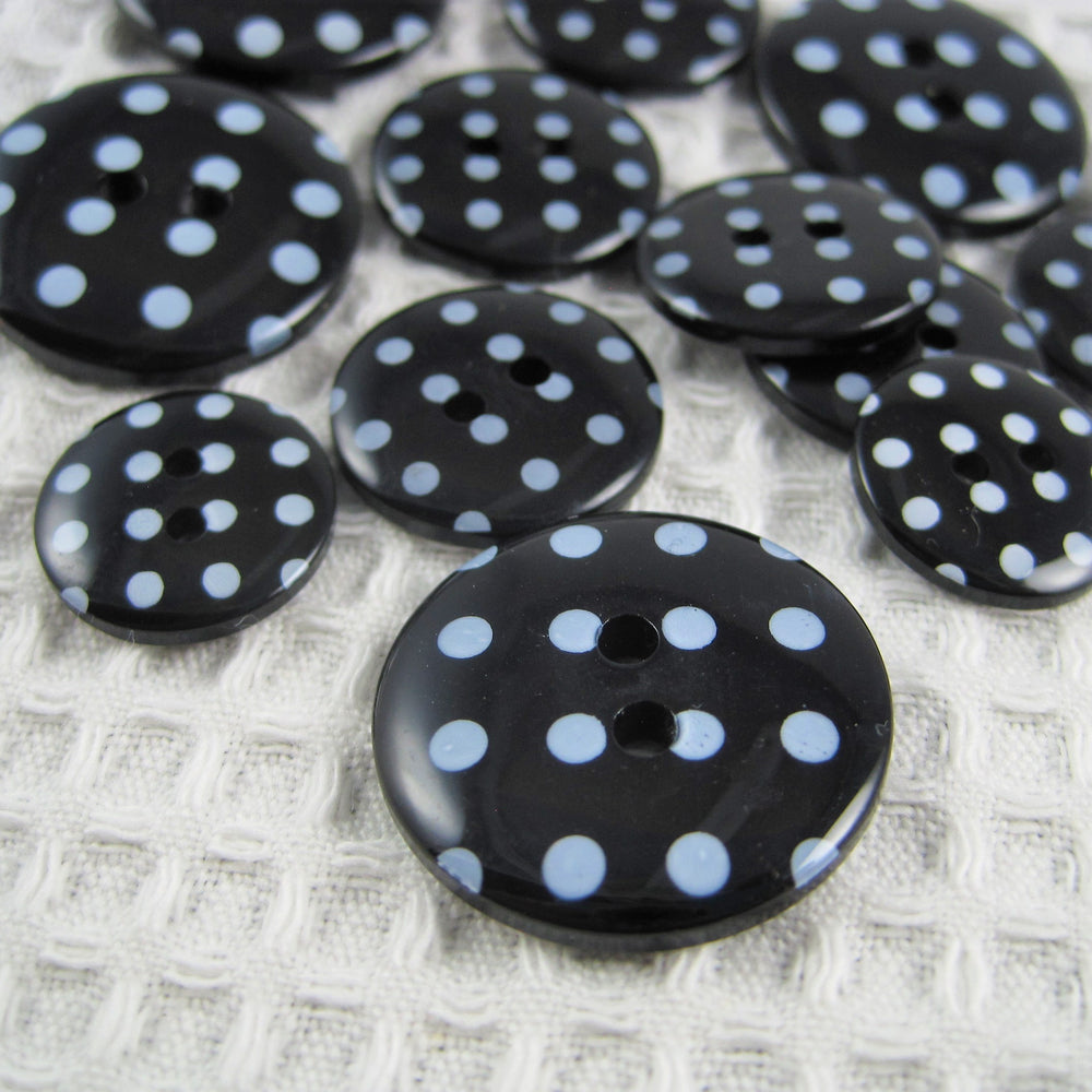Black Spotted Button